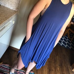 Beautiful blue dress. high low effects all around